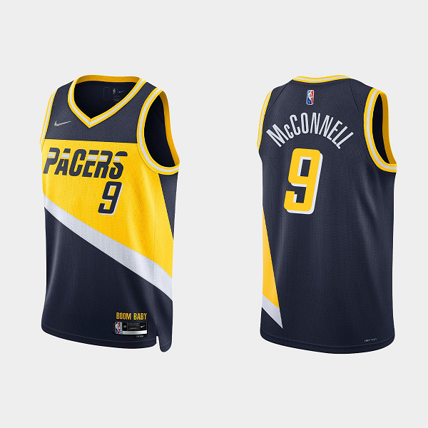 Men's Indiana Pacers #9 T.J. McConnell 2021-22 75th Anniversary City Black NBA Jersey