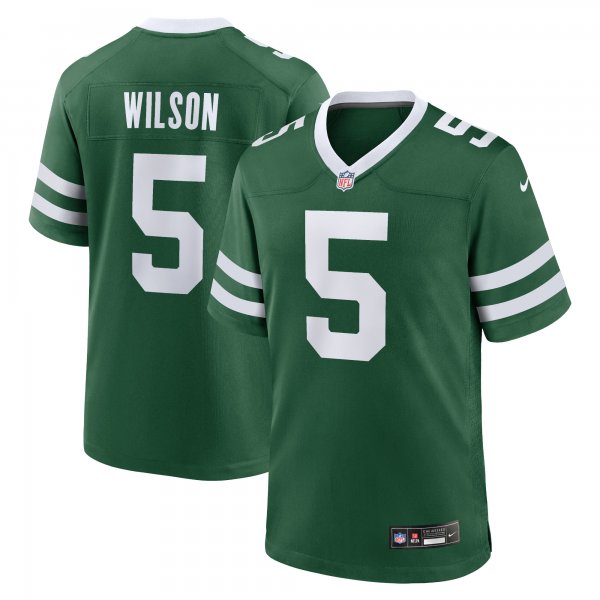 Men's New York Jets Garrett Wilson Nike Legacy Green Game Jersey