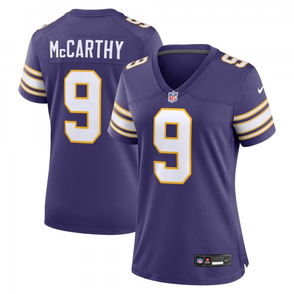 Women's Minnesota Vikings J.J. McCarthy Nike Purple 2nd Alternate 2024 NFL Draft First Round Pick Player Game Jersey