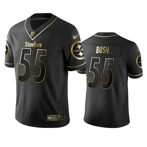 Pittsburgh Steelers #55 Devin Bush Black Men's Stitched NFL Limited Golden Edition Jersey