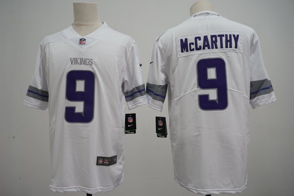 Men's Minnesota Vikings #9 J.J. McCarthy Nike White Player Limited Jersey