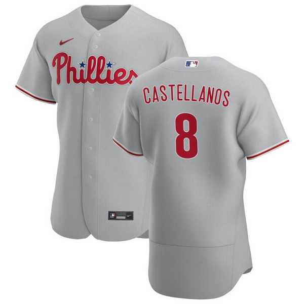 Youth Philadelphia Phillies #8 Nick Castellanos 2022 Nike Home Player Grey MLB Jersey