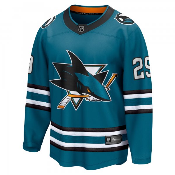 Men's San Jose Sharks Mackenzie Blackwood Fanatics Teal Home Breakaway Jersey