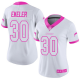 Women's Los Angeles Chargers #30 Austin Ekeler White/PinkStitched NFL Limited Rush Fashion Jersey