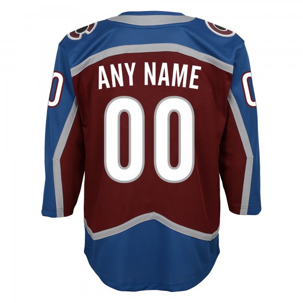 Youth Colorado Avalanche Burgundy Home Premier Custom Jersey