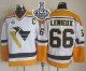 Pittsburgh Penguins #66 Mario Lemieux White/Yellow CCM Throwback 2016 Stanley Cup Final Patch Stitched NHL Jersey