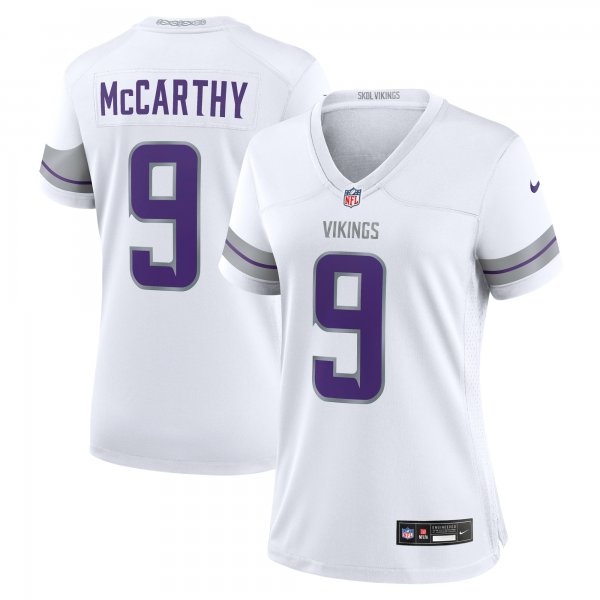 Women's Minnesota Vikings #9 J.J. McCarthy Nike White Alternate Game Jersey