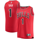 Men's Chicago Bulls #1 Fanatics Branded Red Fast Break  Replica Jersey - Icon Edition