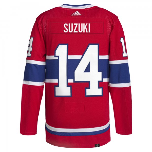 Men's Montreal Canadiens Nick Suzuki adidas Red Home Primegreen Pro Player Jersey