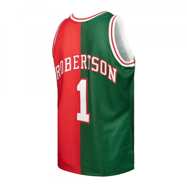 Men's Oscar Robertson Oscar Robertson Mitchell & Ness Green/Red Hardwood Classics 1971/72 Split Swingman Jersey