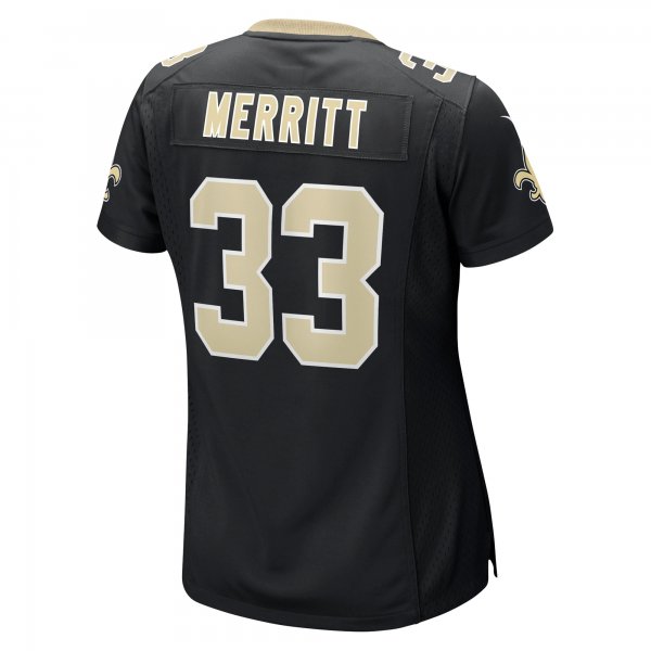 Women's New Orleans Saints Kirk Merritt Nike  Black Team Game Jersey