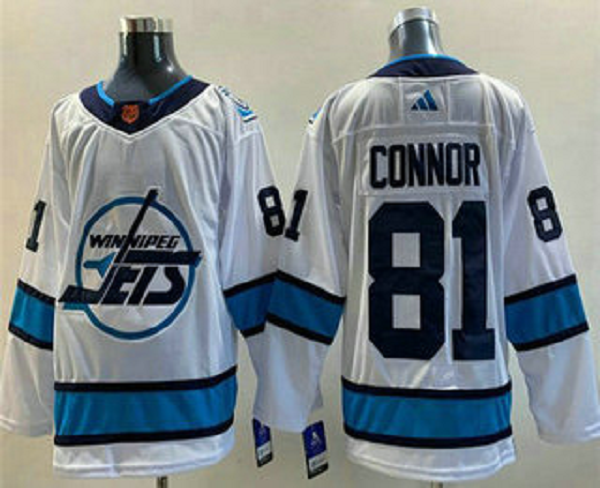 Men's Winnipeg Jets #81 Kyle Connor White 2022 Reverse Retro NHL Jersey