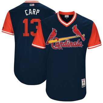 Men's St. Louis Cardinals #13 Matt Carpenter Carp Majestic Navy 2017 Players Weekend Jersey