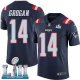 Men's Nike NFL New England Patriots #14 Steve Grogan Limited Navy Blue Rush Vapor Untouchable Super Bowl LII Jersey