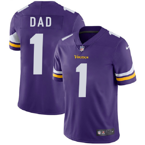 Men's Nike Minnesota Vikings #1 Dad Purple Team Color Vapor Untouchable Limited NFL Jersey