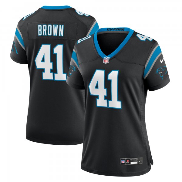 Women's Carolina Panthers Spencer Brown Nike Black Team Game Jersey