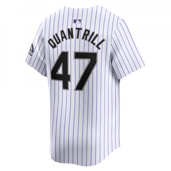 Men's Colorado Rockies Cal Quantrill Nike White Home Limited Player Jersey