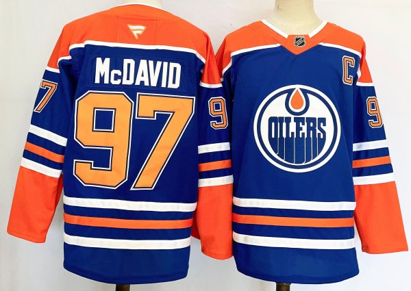 Men's #97 Connor McDavid Edmonton Oilers Blue And Orange City Edition Jersey