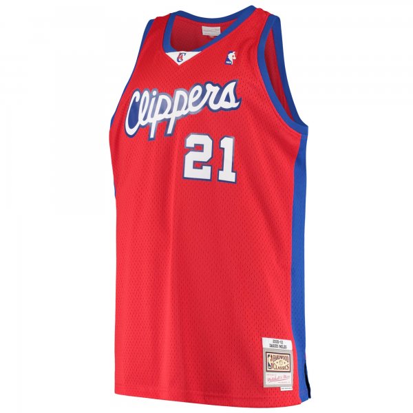 Men's LA Clippers Darius Miles Mitchell & Ness Red Hardwood Classics Swingman Jersey