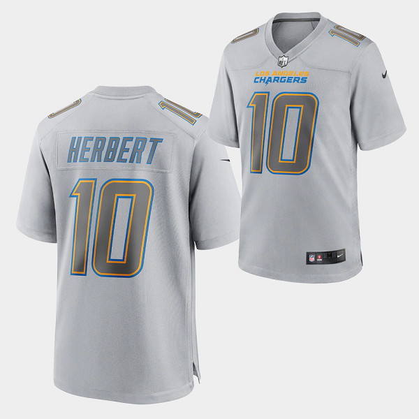 Men's Nike NFL Los Angeles Chargers Justin Herbert #10 Gray Atmosphere Fashion Game Jersey