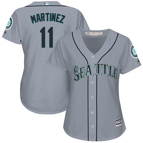 Seattle Mariners #11 Edgar Martinez Grey Road Women's Stitched MLB Jersey