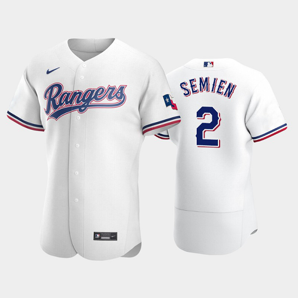 Men's #2 Marcus Semien Texas Rangers White MLB Flex Base Jersey