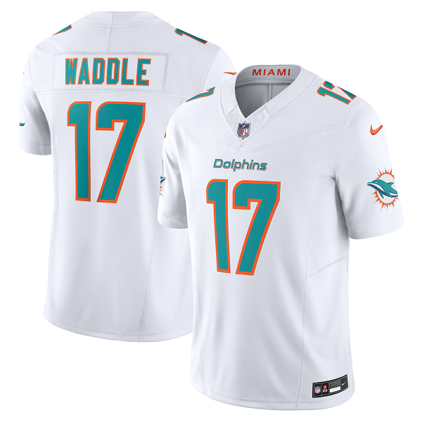 Men's Miami Dolphins #17 Jaylen Waddle Nike White Vapor F.U.S.E. Limited NFL Jersey