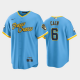 Men's Milwaukee Brewers 2022 City Connect #6 Lorenzo Cain Powder Blue Cool Base MLB Jersey