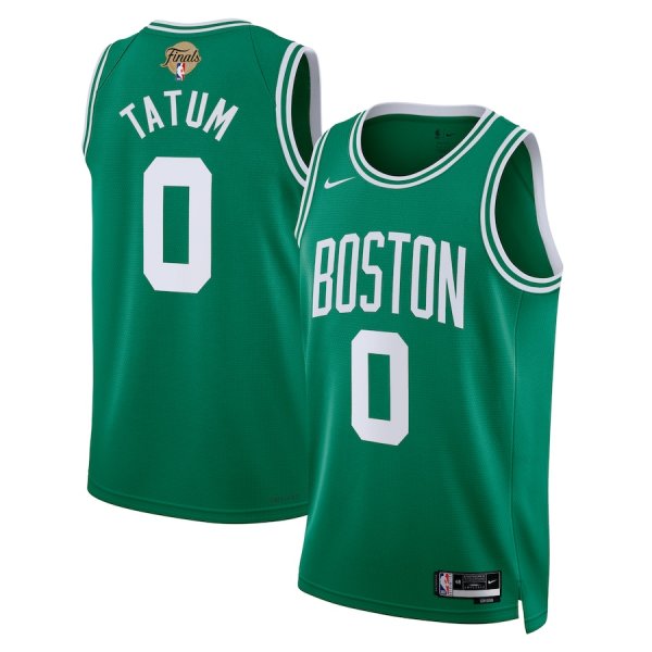 Youth's Boston Celtics #0 Jayson Tatum Nike Association Edition NBA Finals Patch 2024 Swingman Green Jersey