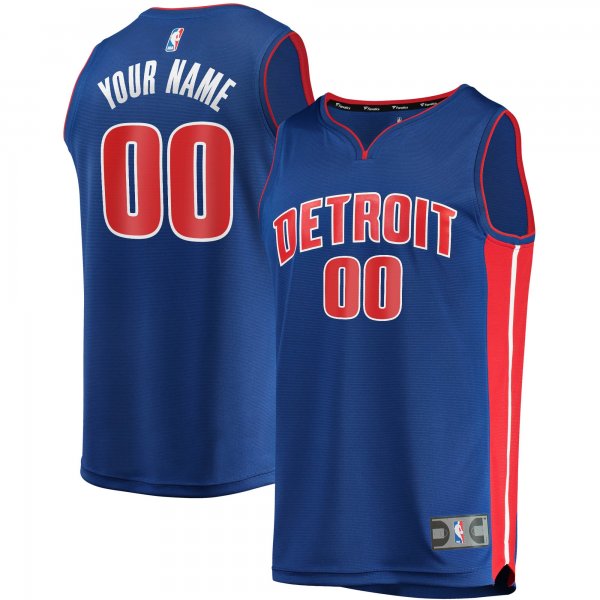 Youth Detroit Pistons Fanatics Blue Fast Break Custom Replica Jersey - Icon Edition