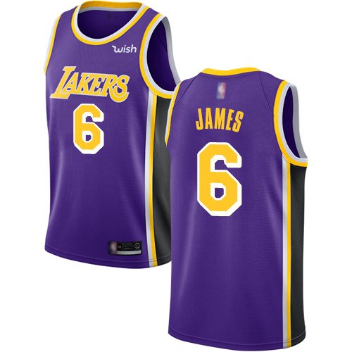 Los Angeles Lakers #6 LeBron James Purple Women's NBA Swingman Statement Edition Jersey