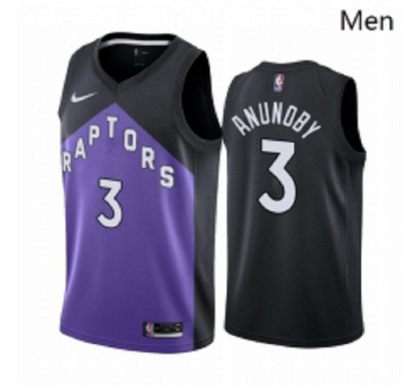 Men Toronto Raptors 3 OG Anunoby Purple NBA Swingman 2020 21 Earned Edition Jersey