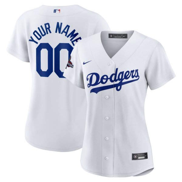 Women's Los Angeles Dodgers Nike White 2024 World Series Champions Home Custom  Jersey