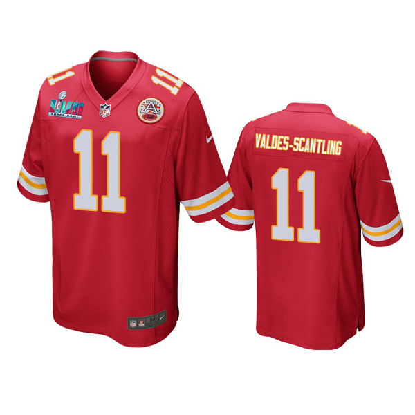 Men's Kansas City Chiefs #11 Marquez Valdes-Scantling Red Super Bowl LVII Limited Jersey