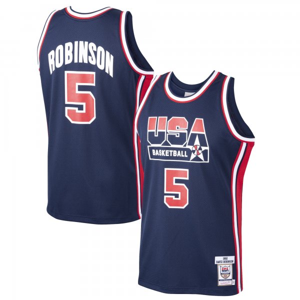 Men's USA Basketball David Robinson Mitchell & Ness Navy 1992 Dream Team Jersey