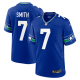 Men's Seattle Seahawks #7 Geno Smith Nike Royal Throwback Player Limited Jersey