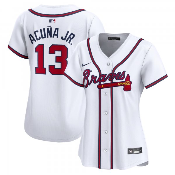 Women's Atlanta Braves Ronald Acuna Nike White Home Limited Player Jersey