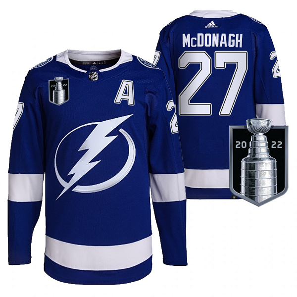 Men's Tampa Bay Lightning #27 Ryan McDonagh 2022 Stanley Cup Playoffs Blue Jersey