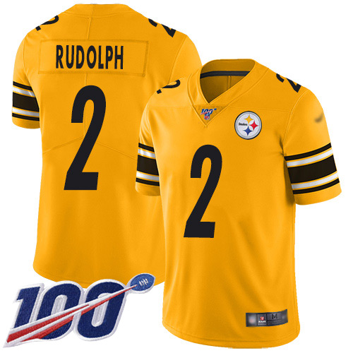 Pittsburgh Steelers #2 Mason Rudolph Gold Men's Stitched NFL Limited Inverted Legend 100th Season Jersey