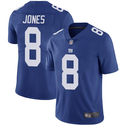 New York Giants #8 Daniel Jones Royal Blue Team Color Youth Stitched NFL Vapor Untouchable Limited Jersey