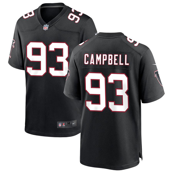 Men's Atlanta Falcons #93 Calais Campbell Nike Limited Black Throwback Jersey