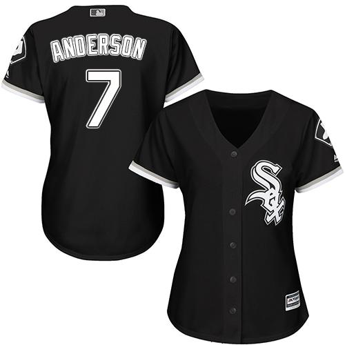 Chicago White Sox #7 Tim Anderson Black Alternate Women's Stitched MLB Jersey