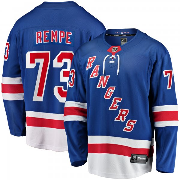 Men's New York Rangers Matt Rempe Fanatics Blue Home Breakaway Jersey