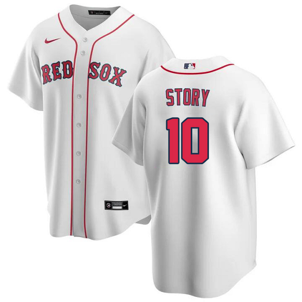 Men's Boston Red Sox #10 Trevor Story 2022 White Alternate MLB Jersey