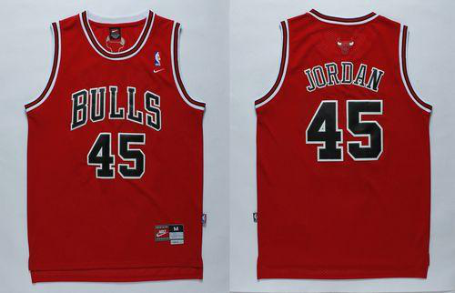 Men's Chicago Bulls #45 Jordan Stitched Red NBA Jersey