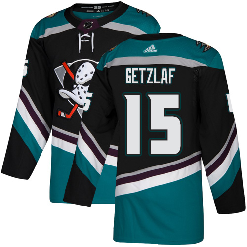 Adidas Anaheim Ducks #15 Ryan Getzlaf Black/Teal Alternate Stitched NHL Jersey