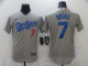 Men Los Angeles Dodgers 7 Urias Grey Elite Nike MLB Jerseys