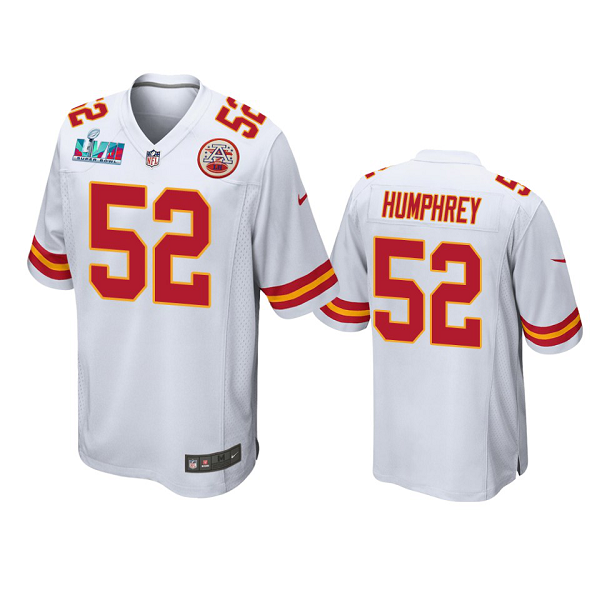 Men's Kansas City Chiefs #52 Creed Humphrey White Super Bowl LVII Limited Jersey