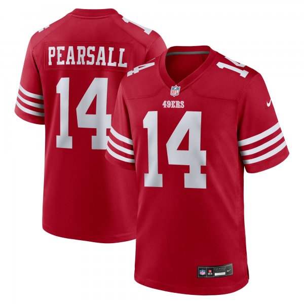 Men's San Francisco 49ers Ricky Pearsall Nike Scarlet 2024 NFL Draft First Round Pick Player Game Jersey