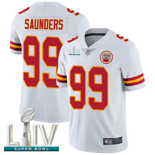 Kansas City Chiefs #99 Khalen Saunders White Super Bowl LIV Bound Men's Stitched NFL Vapor Untouchable Limited Jersey